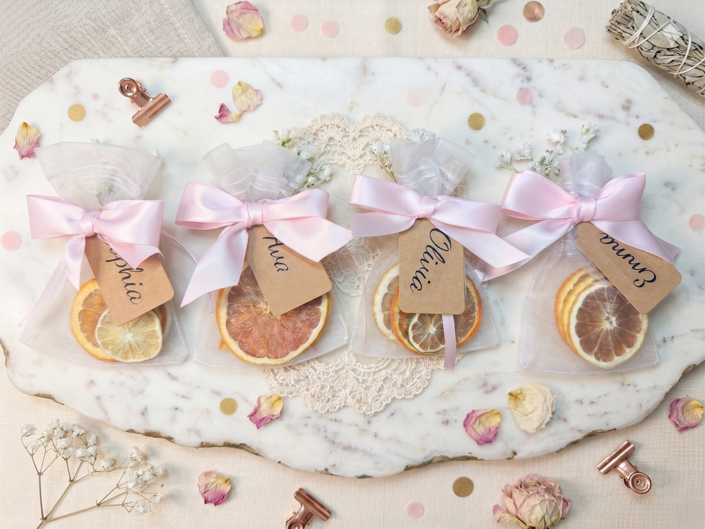 Citrus Favor Bags + Floral Wreath Bundle | Bridal Shower Set