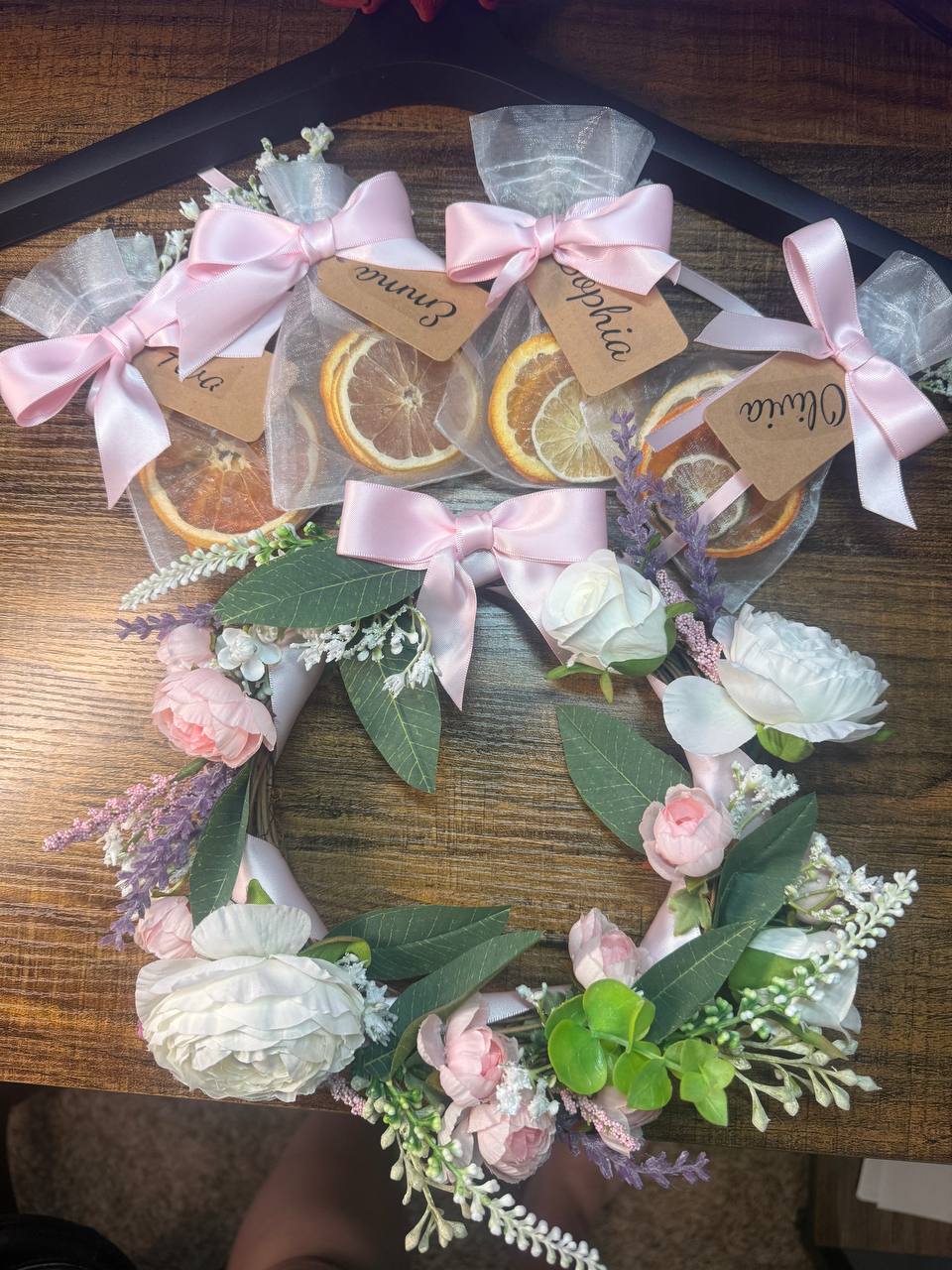 Citrus Favor Bags + Floral Wreath Bundle | Bridal Shower Set